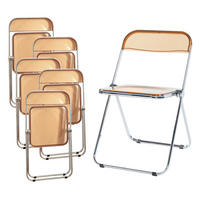 KLAPPSTUHL-SET Pornainen 6 TLG. - Orange, Kunststoff/Metall (46/74/47cm) - [en.casa]