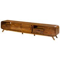 TV-BOARD Sheesham 260x40x48 hellbraun lackiert MAILAND #128 - Braun, Holz (260/48/40cm) - Massivmoebel24
