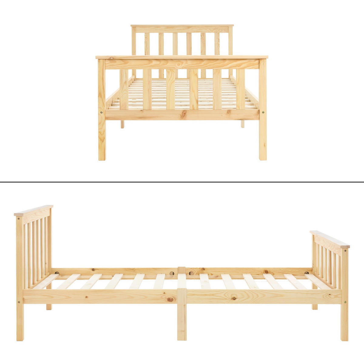 BETTGESTELL 206/98/80 cm - Naturfarben, Holz (90/200cm) - ML-DESIGN