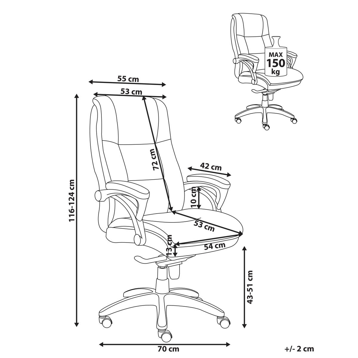 CHEFSESSEL Leinen Braun Magnus - Braun, Textil (70/116/70cm) - Beliani