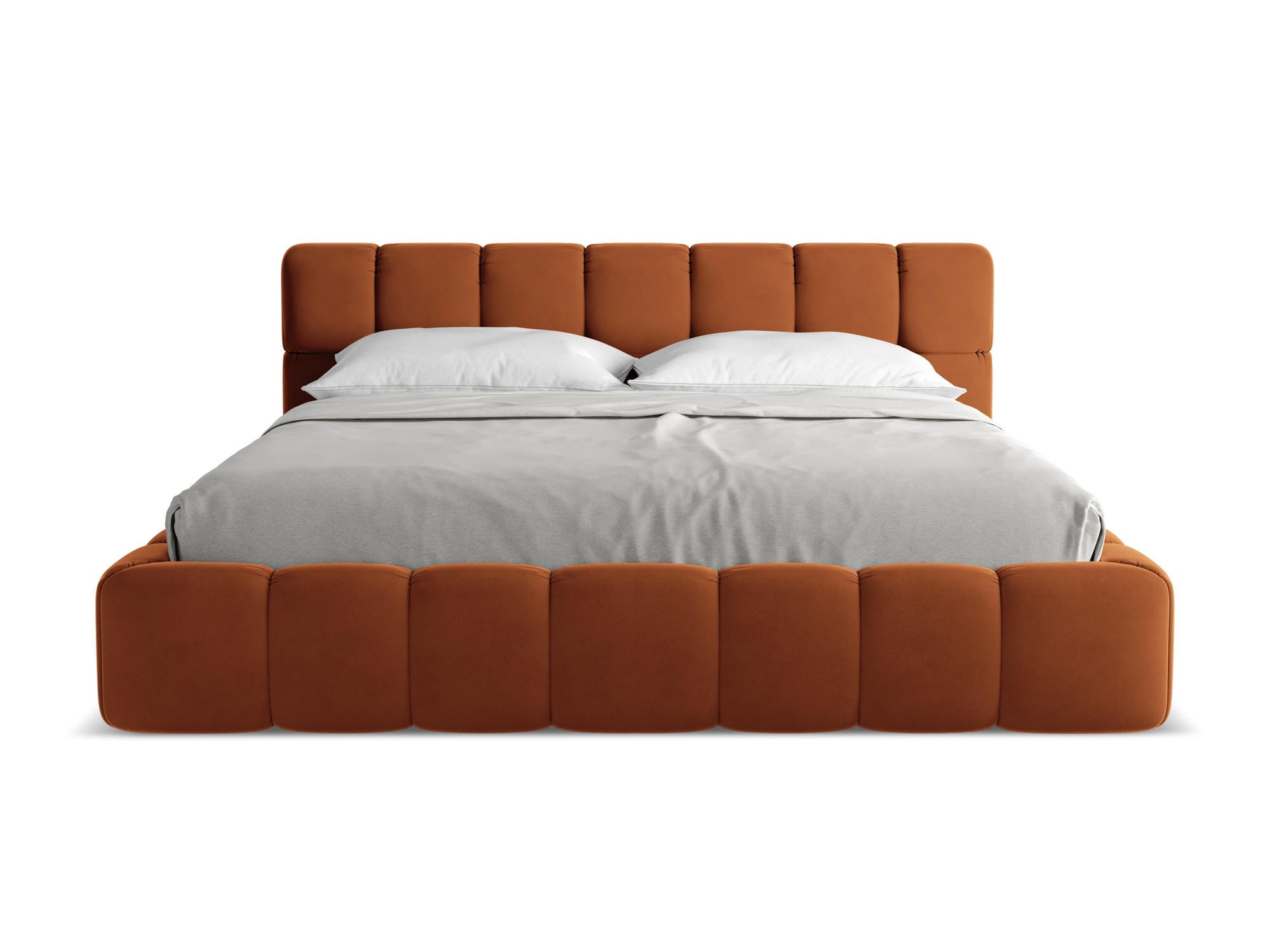 POLSTERBETT mit Bettkasten und Lattenrost 200x228 Orange - Terracotta/Schwarz, Kunststoff/Textil (180/200cm) - Makamii