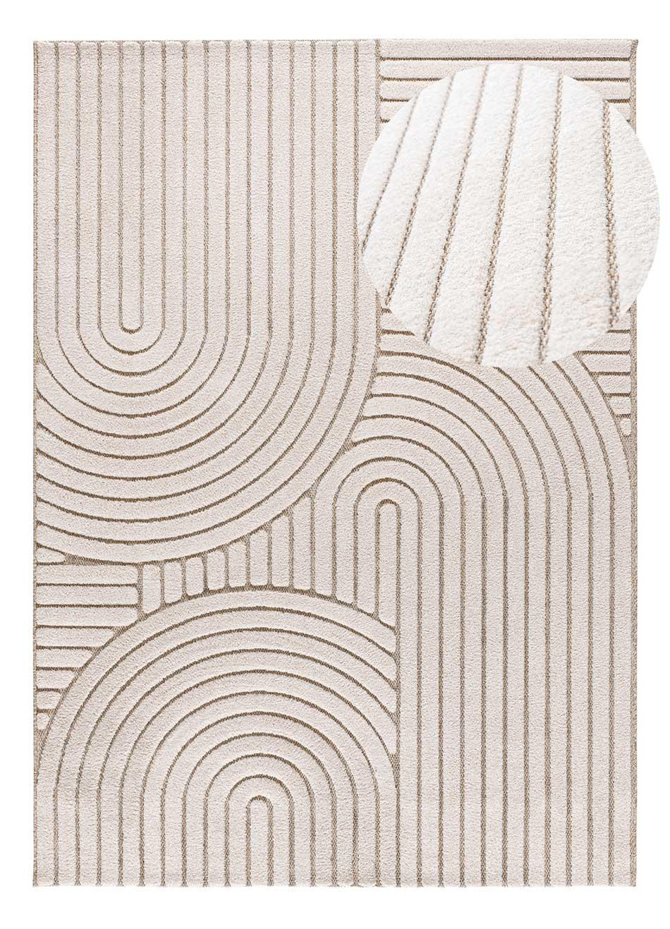 WEBTEPPICH im skandinavischen Stil Weiß Diena 120/170 cm - Weiß, Naturmaterialien/Textil (120/170cm) - Atticgo