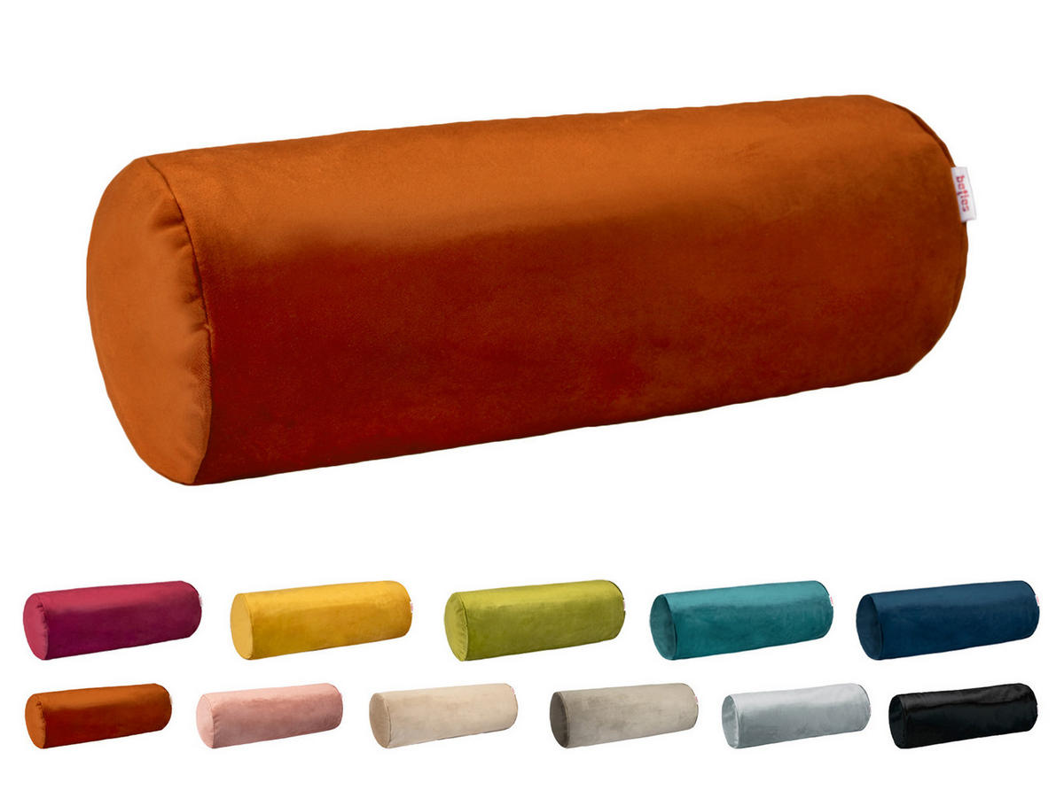 NACKENROLLENHÜLLE Samt&Sonders rost-orange 40/15 cm - Dunkelorange, Textil (15/40cm) - beties Heimtextil