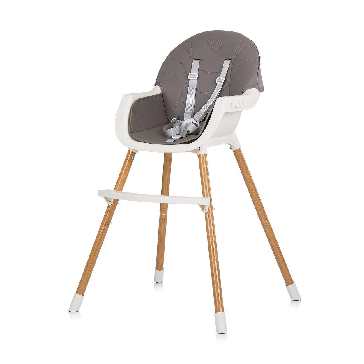 HOCHSTUHL Rio 2 in 1 dunkelgrau Kinderstuhl rutschfeste Beine 5-Punkt-Gurt - Dunkelgrau/Weiß, Metall (61/84/51cm) - Chipolino