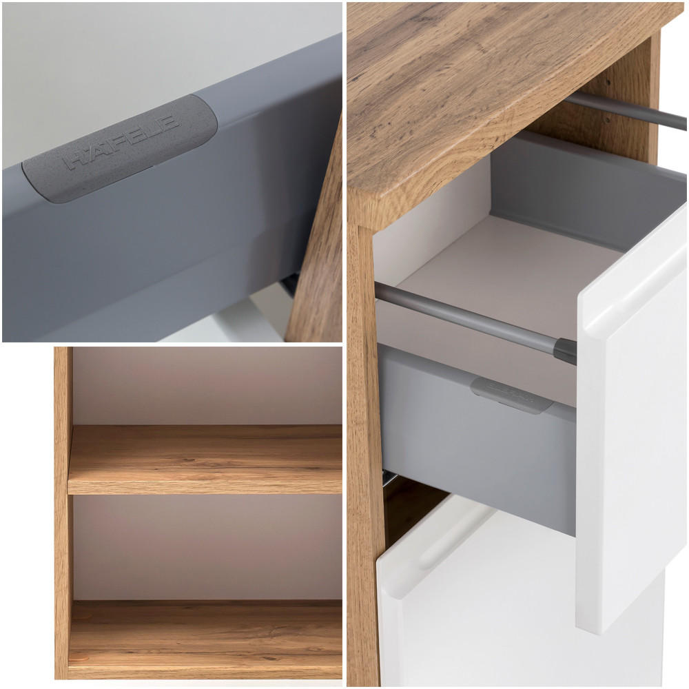 Thumbnail - Lomado Badmöbel-Set, Weiß, Holzwerkstoff, 135x200x47 cm, Hergestellt in Deutschland, Badezimmer, Badmöbelsets & Badmöbel...