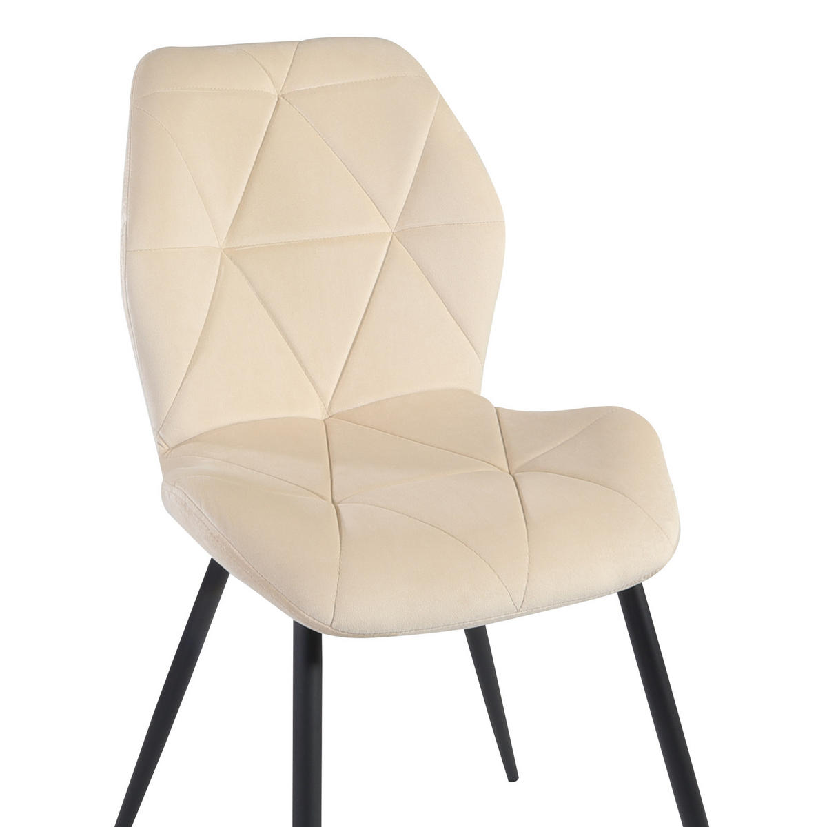 ESSZIMMERSTUHL JAMIE 2er Set Samt Beige - Beige, Textil (47/84/48cm) - SVITA