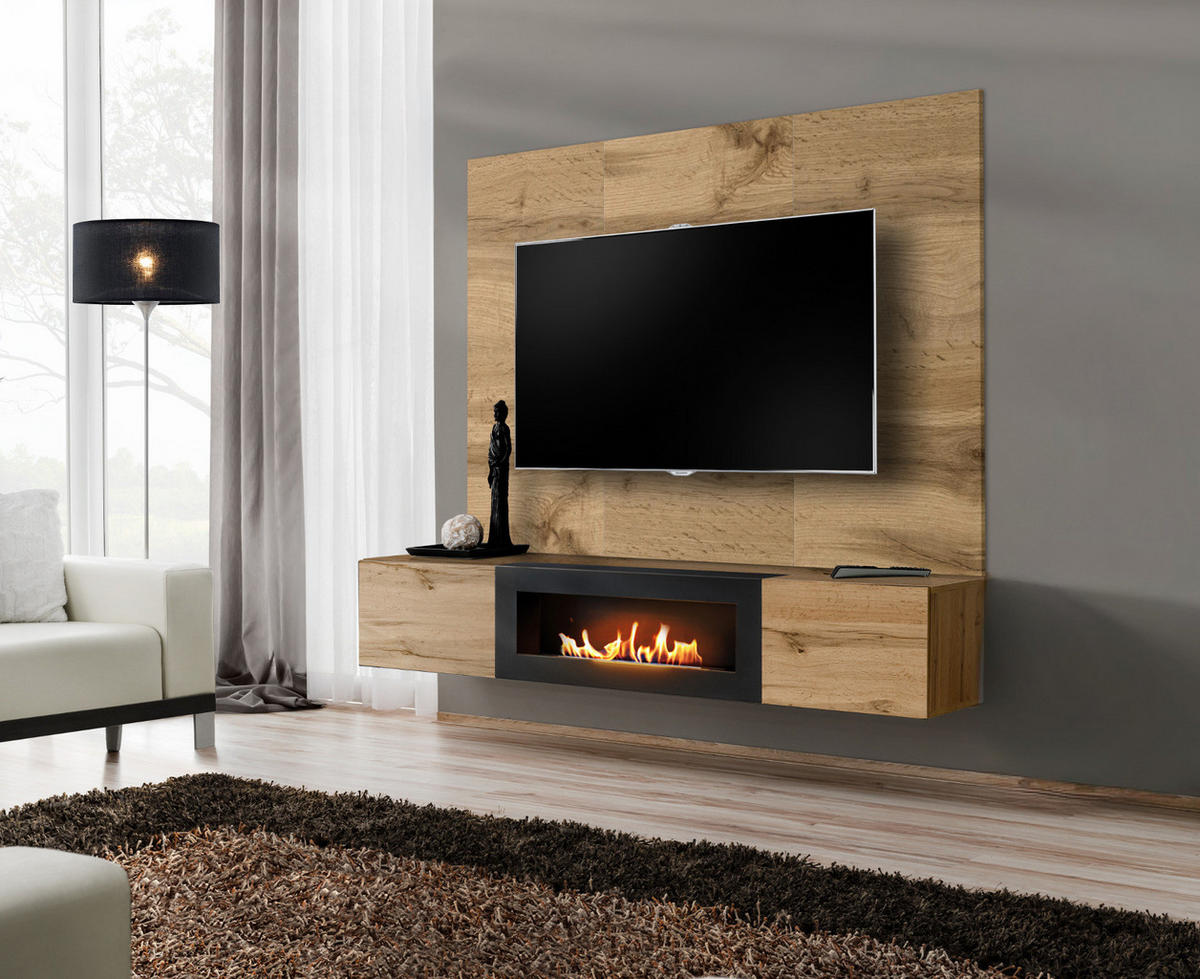 WANDPANEEL Eiche Wotan 180 x 118 cm, TV Rückwandverkleidung in modernem Design - Eiche Wotan, Holzwerkstoff (180/118/1.6cm) - Inn.Furn