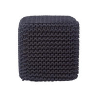 STRICK-POUF schwarz, Sitzwürfel 35/35/35 cm - Schwarz, Textil (35/35/35cm) - Homescapes