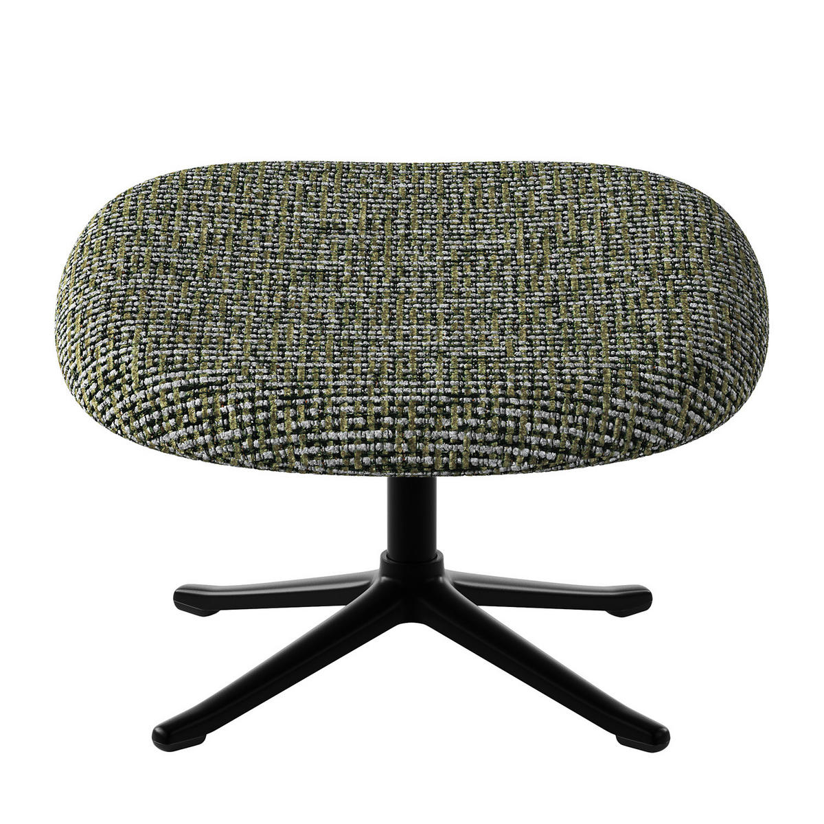 POLSTERHOCKER - Schwarz/Grün, Textil/Metall (53/37/46cm) - home24