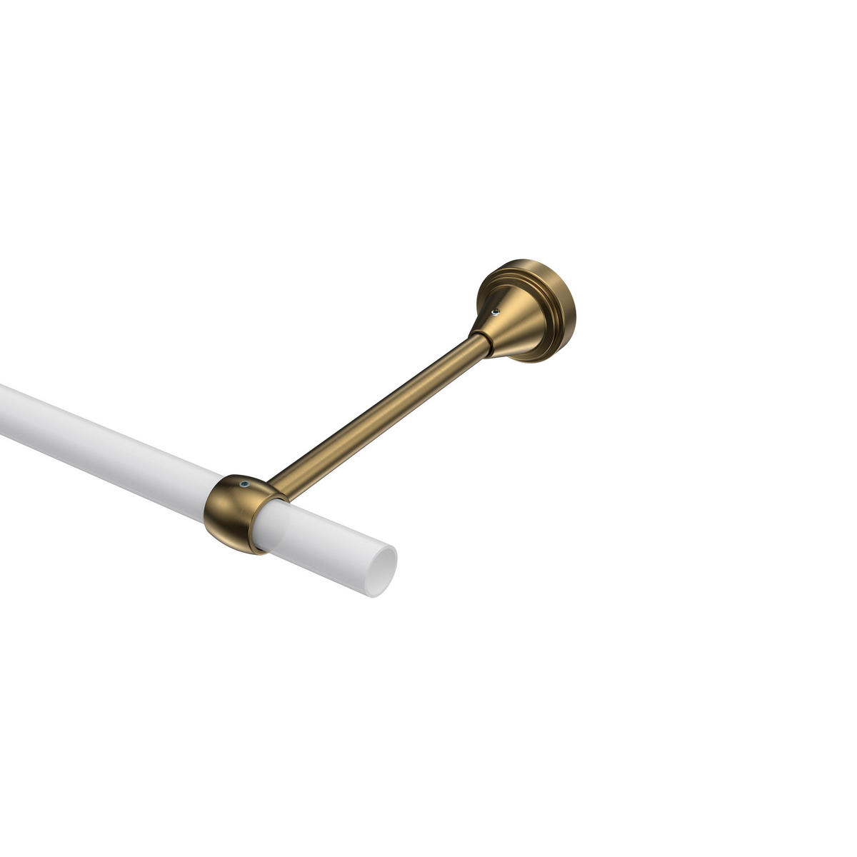 TRÄGER FÜR GARDINENSTANGEN 16 mm Ø, Primus 1-läufig, Messing Antik - Bronzefarben, Metall (19.2/4/4cm) - INTERDECO