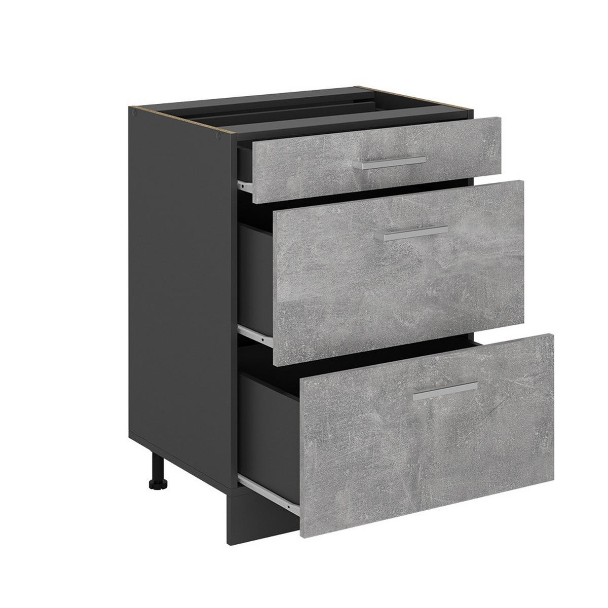 SPODNÍ SKŘÍŇKA KUCHYŇSKÉ LINKY R-Line Beton - šedá/antracitová, kompozitní dřevo (60/81.6/60cm) - Vicco