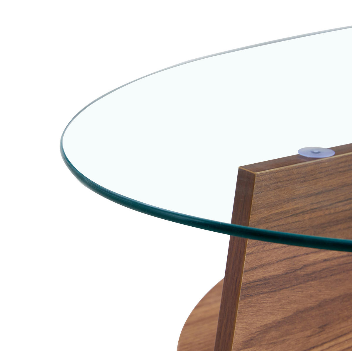 KLUBSKA miza 104,9/60 cm iz MDF in stekla, prozorna/orehova, z odlagalno polico - barve lesa oreha, leseni material (104.9/60/45cm) - BEAOK