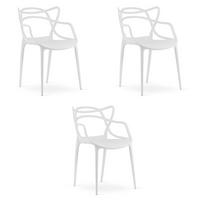 ESSZIMMERSTUHL 3-er Set KATO weißer Sitz - Weiß, Kunststoff (54/82.5/55cm) - Valora