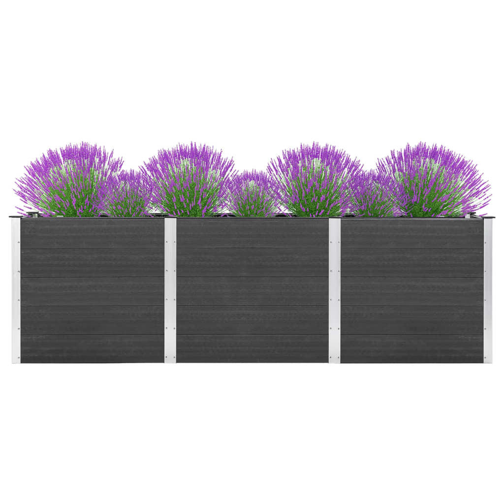 furnicato Garten-Hochbeet Grau 300x91x100 cm