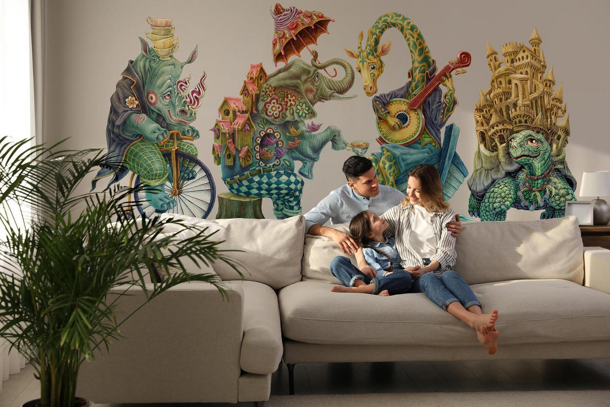WANDAUFKLEBER 100x122cm - Märchenwesen - Multicolor, Kunststoff (100/122/0.1cm) - Wallfluent