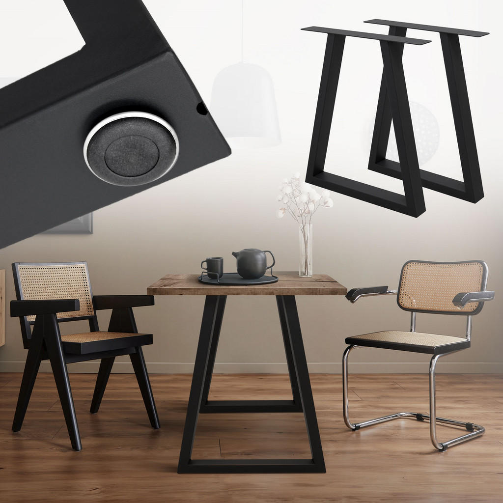 Thumbnail - ECD-Germany Tischbeine, Schwarz, Metall, 60x8x72 cm, Esszimmer, Tische, Esstische, Tischsysteme