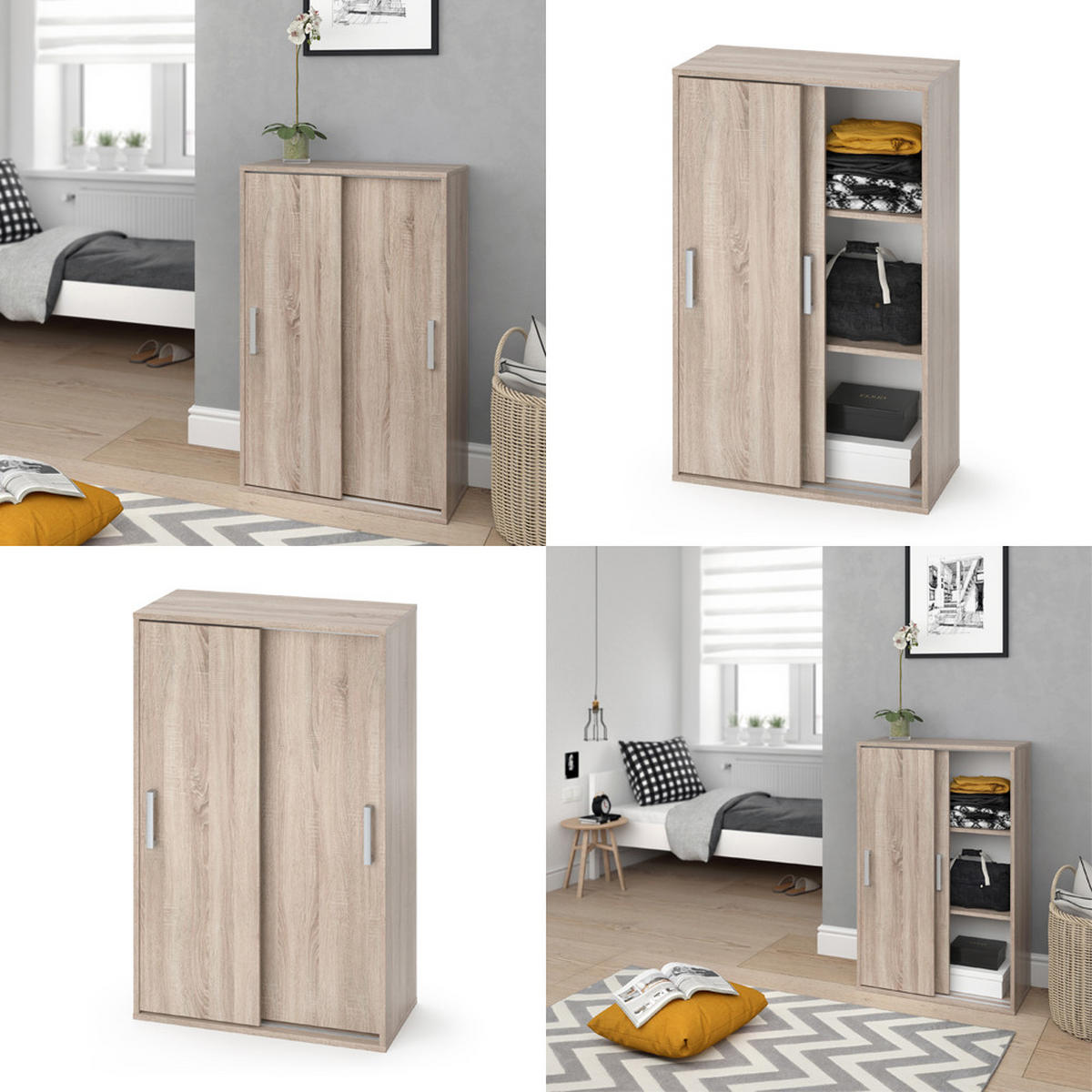 GARDEROBENSCHRANK Falk Sonoma 68 x 108.5 cm - Sonoma Eiche, Holzwerkstoff (68/108.5/33cm) - Vicco