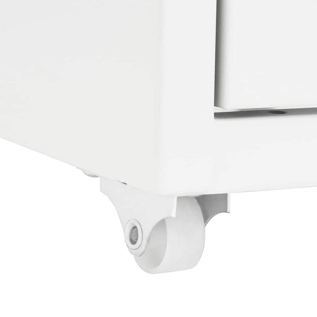 AKTENSCHRANK Mit Rollen Weiss 28/41/109 Cm Metall - Weiß, Metall (41/109/28cm) - vidaXL