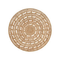 TEPPICH geflochten Kerer 140/140 cm - Beige, Naturmaterialen (140/140cm) - Beliani