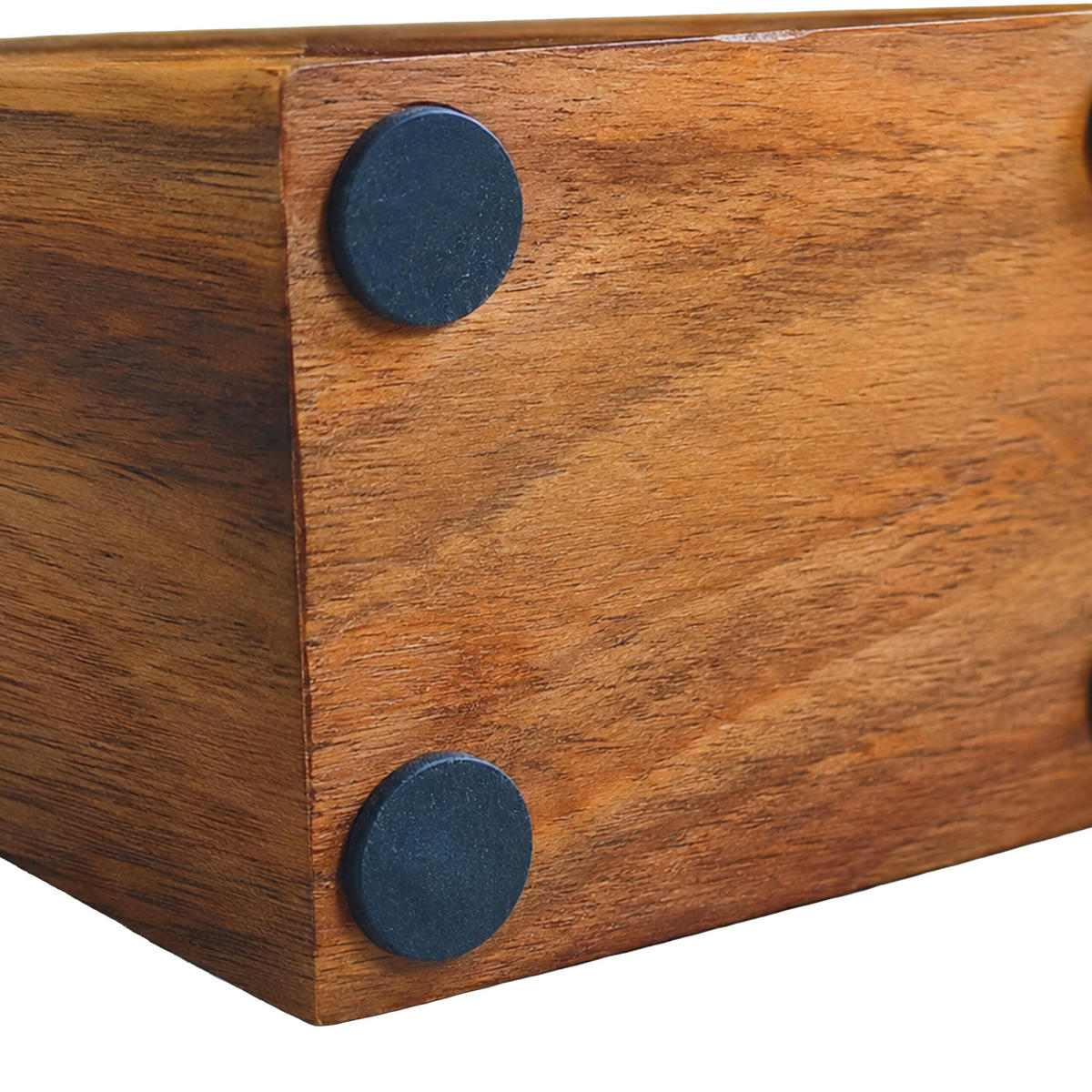 MESSERBLOCK Braun Akazienholz magnetisch mit Utensilienhalter 21,5 cm - Braun, Holz (19/21.5/13cm) - Relaxdays