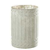 KERZENHALTER EZY– Glas – Weiß – Groß - Weiß, Glas (13/18/13cm) - J-Line