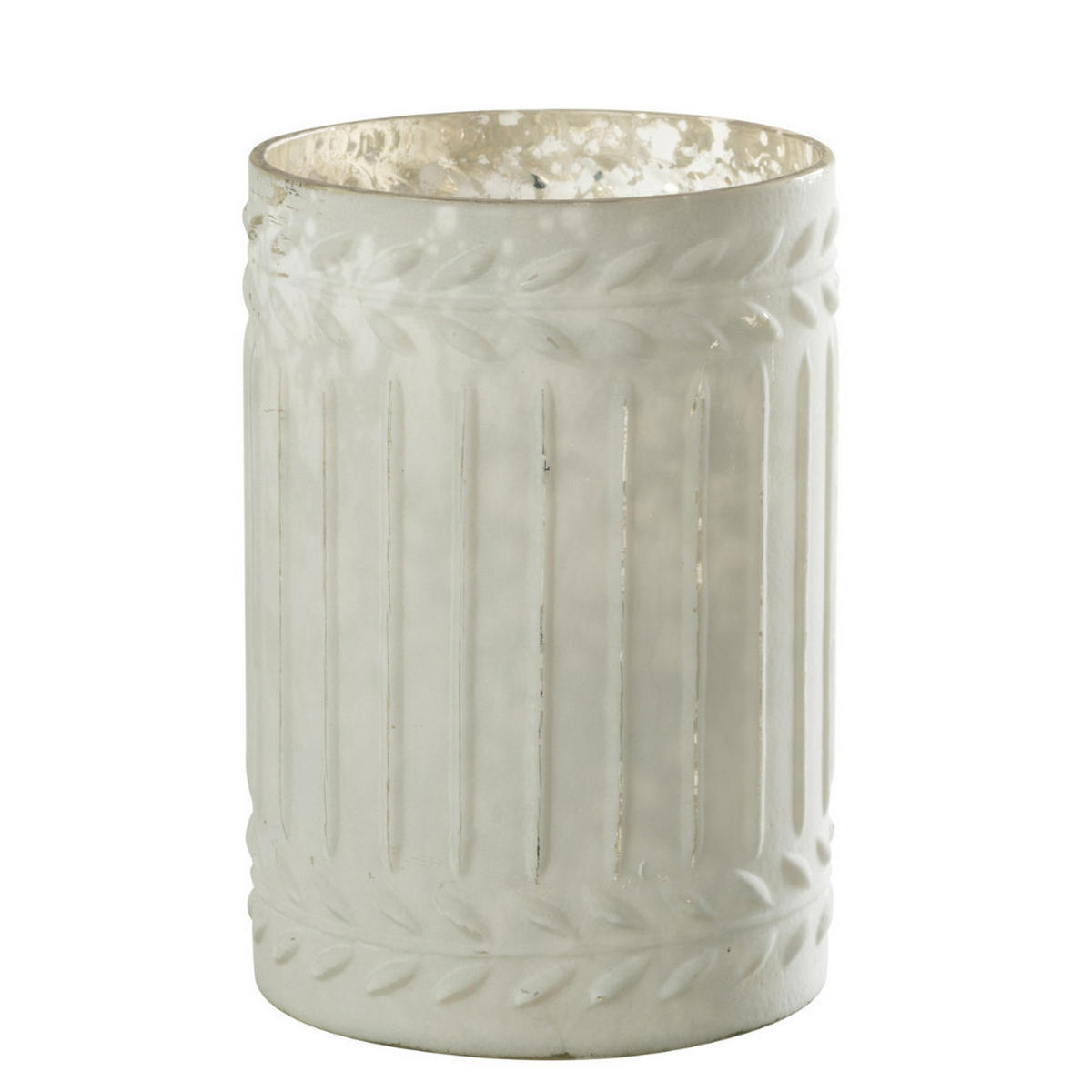 KERZENHALTER EZY– Glas – Weiß – Groß - Weiß, Glas (13/18/13cm) - J-Line