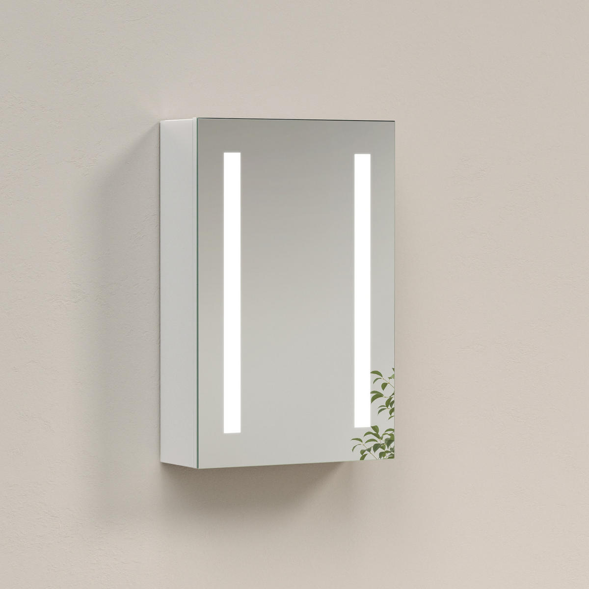 SPIEGELSCHRANK mit Beleuchtung silberweiß 60/40/14,5 - Silberfarben/Weiß, Metall (40/60/14.5cm) - EMKE