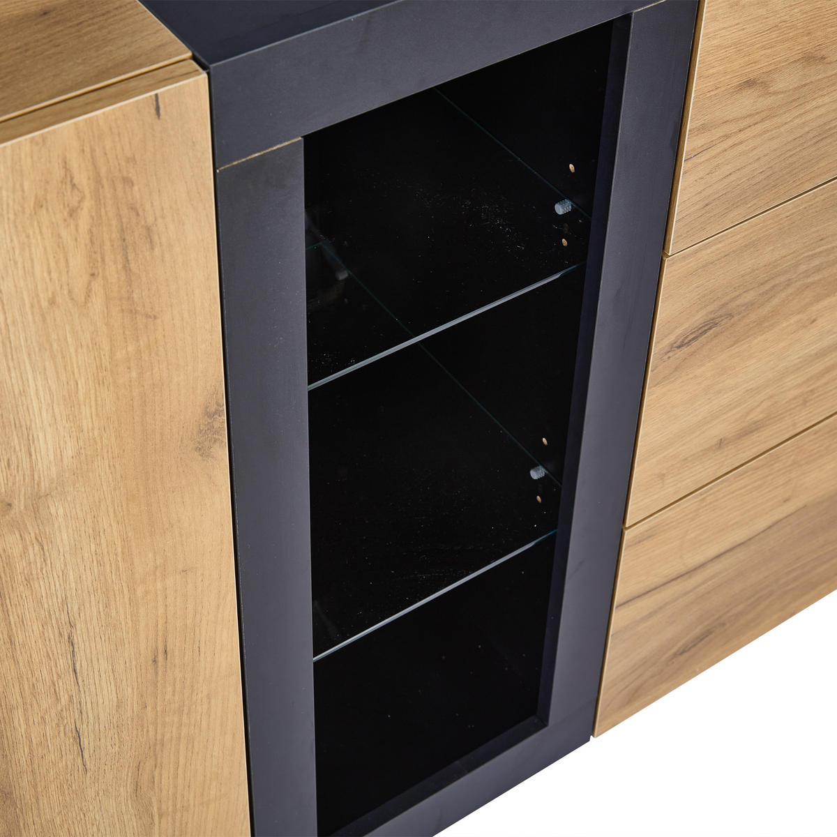 SIDEBOARD Braun/Schwarz 140/40/80 cm - Braun, Holzwerkstoff (140/80/40cm) - PANGIVO