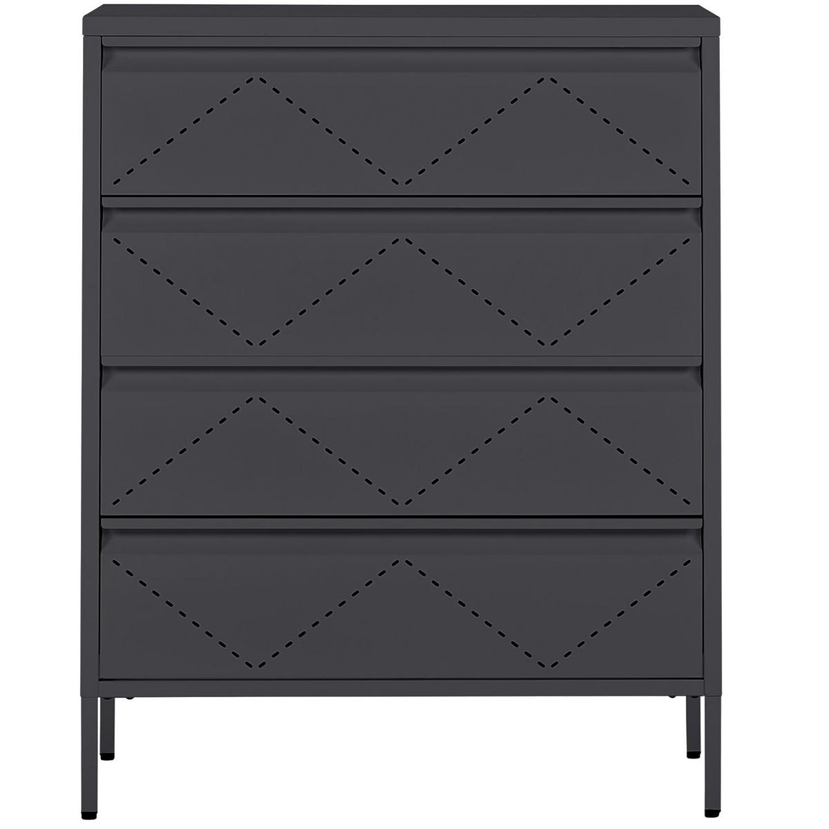 KOMMODE schwarz 4 Schubladen Matana - Schwarz, Metall (80/102/40cm) - Beliani