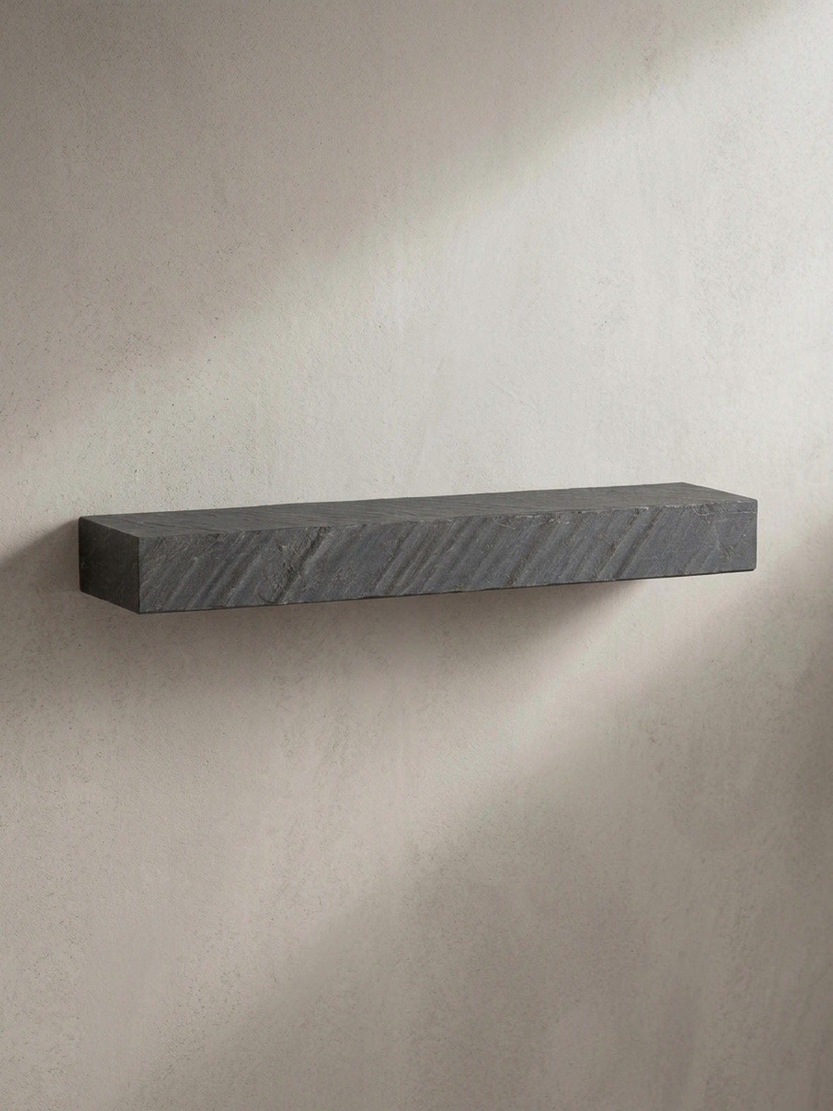 WANDREGAL Mango Massivholz Steinoptik Rechteckig Modern, Grau 90x20x10 cm - Grau, Holz (90/10/20cm) - KADIMA DESIGN