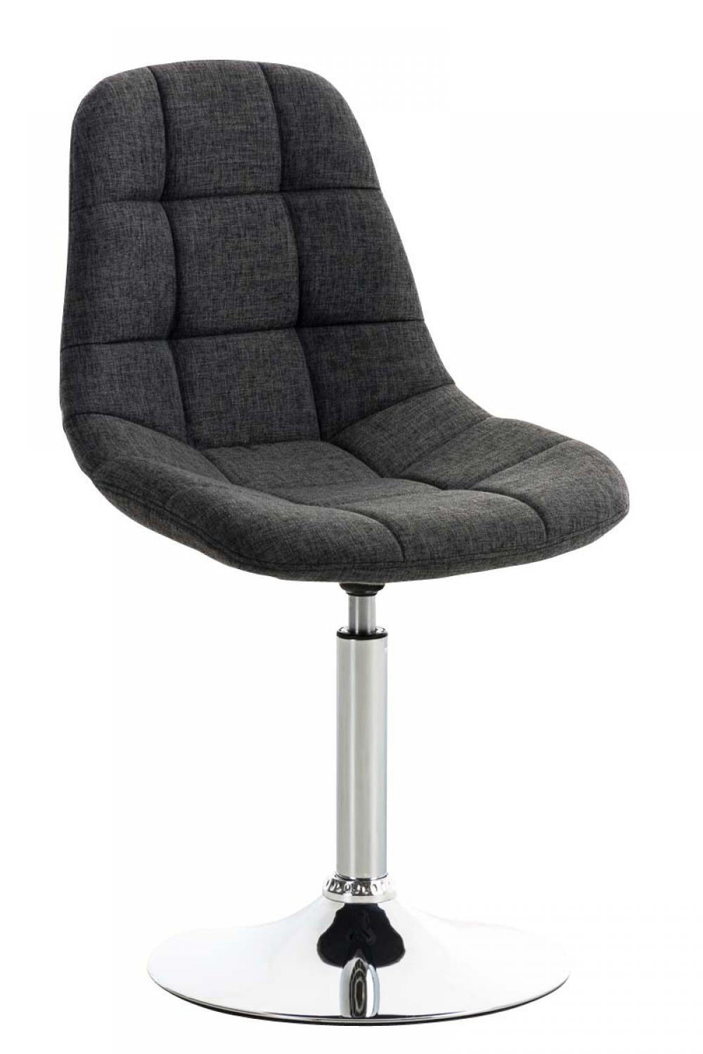 DREHSTUHL Stoff dunkelgrau - Chromfarben/Dunkelgrau, Textil/Metall (48/84/52cm) - CLP