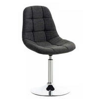 DREHSTUHL Stoff dunkelgrau - Chromfarben/Dunkelgrau, Textil/Metall (48/84/52cm) - CLP