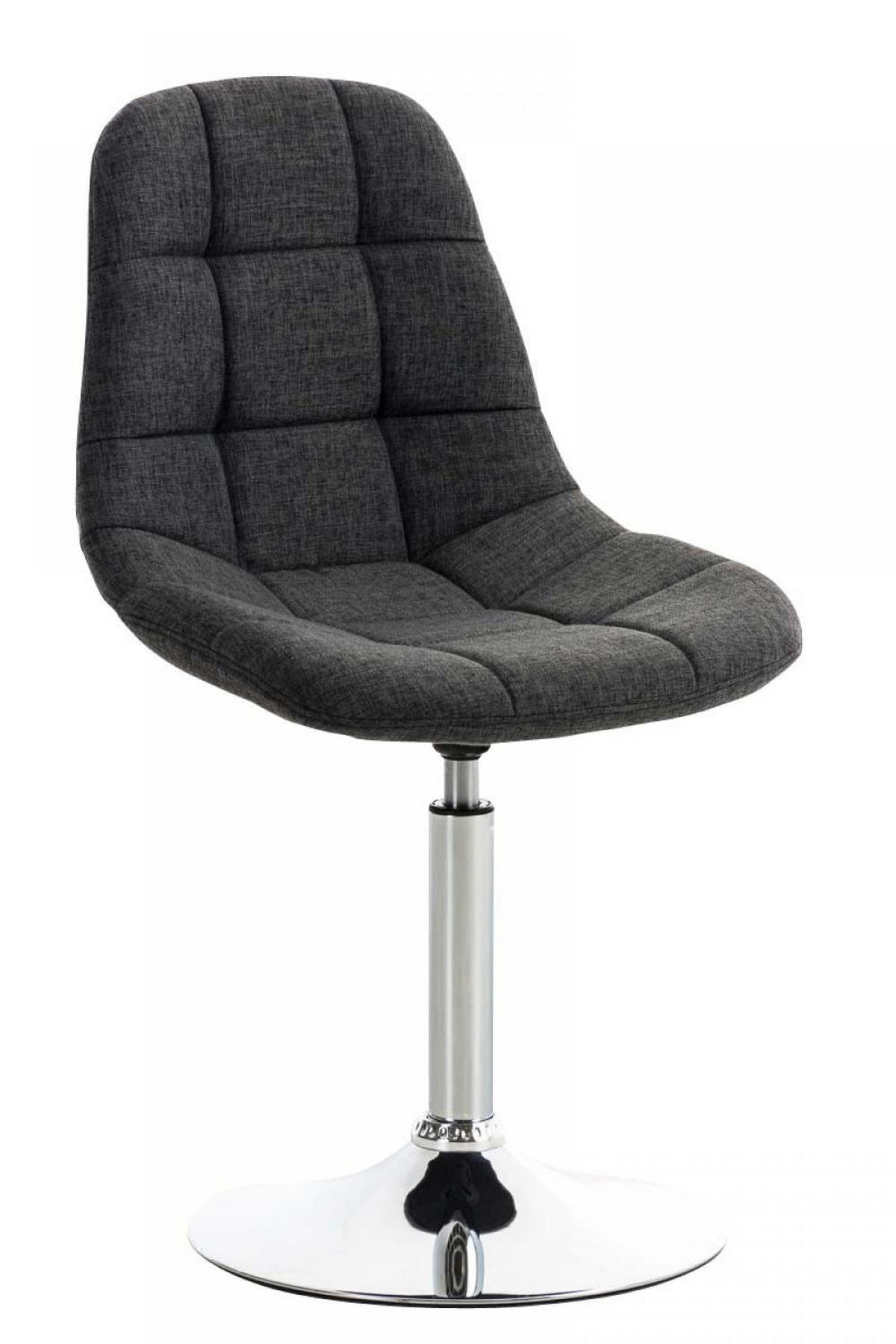DREHSTUHL Stoff dunkelgrau - Chromfarben/Dunkelgrau, Textil/Metall (48/84/52cm) - CLP