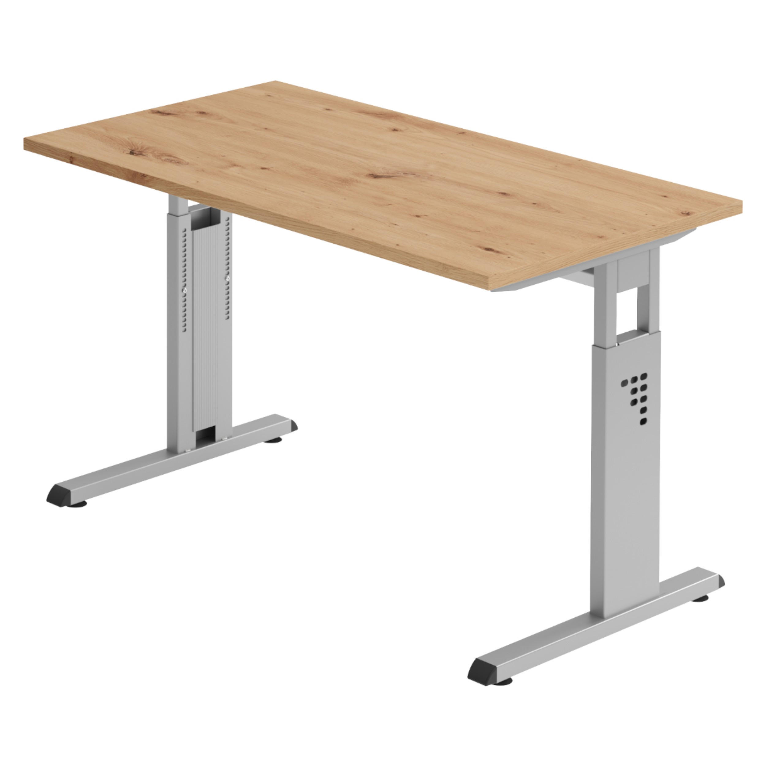 bümö Schreibtisch Wildeiche, Silber 120x74x67.2 cm