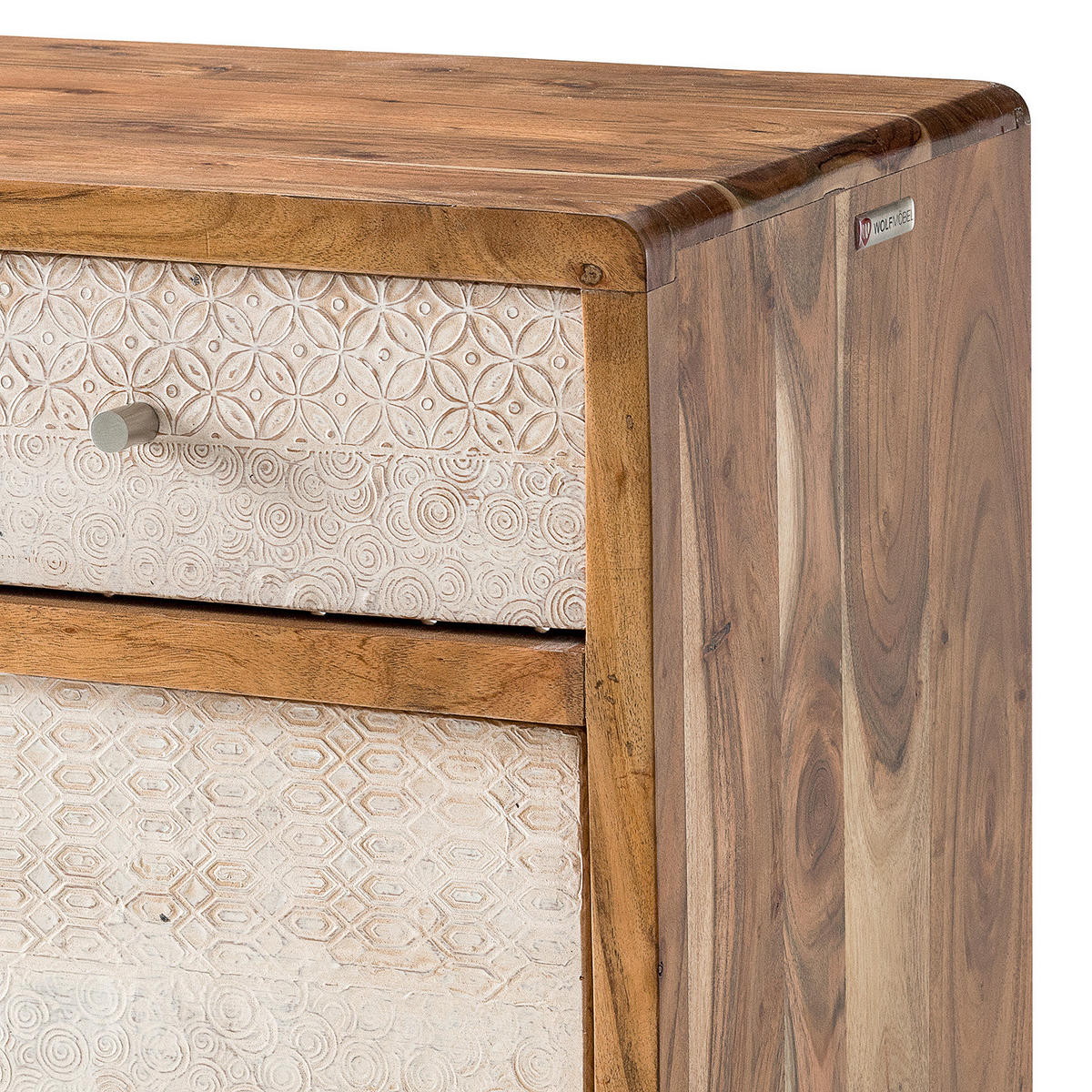 SCHUHKOMMODE - Akazie massiv - Akaziefarben, Holz (90/120/40cm) - home24