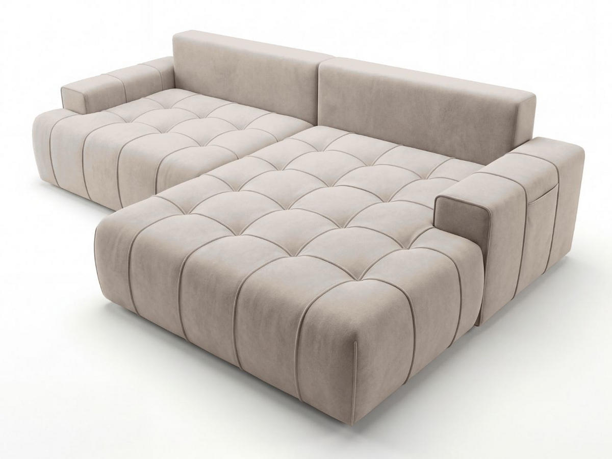 ECKSOFA Tulio Beige Rechts - Beige, Holz/Textil (165/270cm) - Graingold