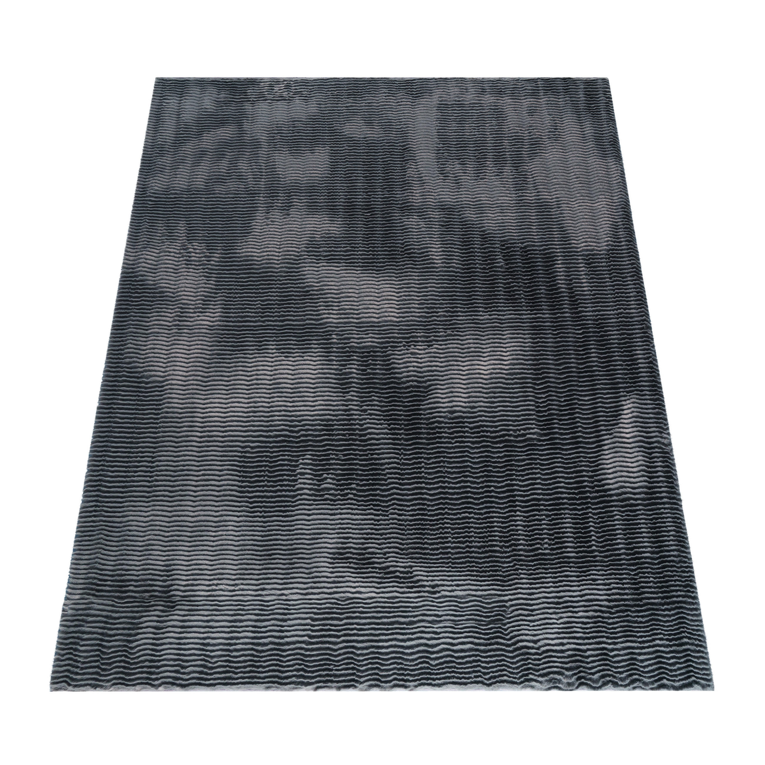 Paco Home Hochflorteppich Anthrazit 160x220 cm