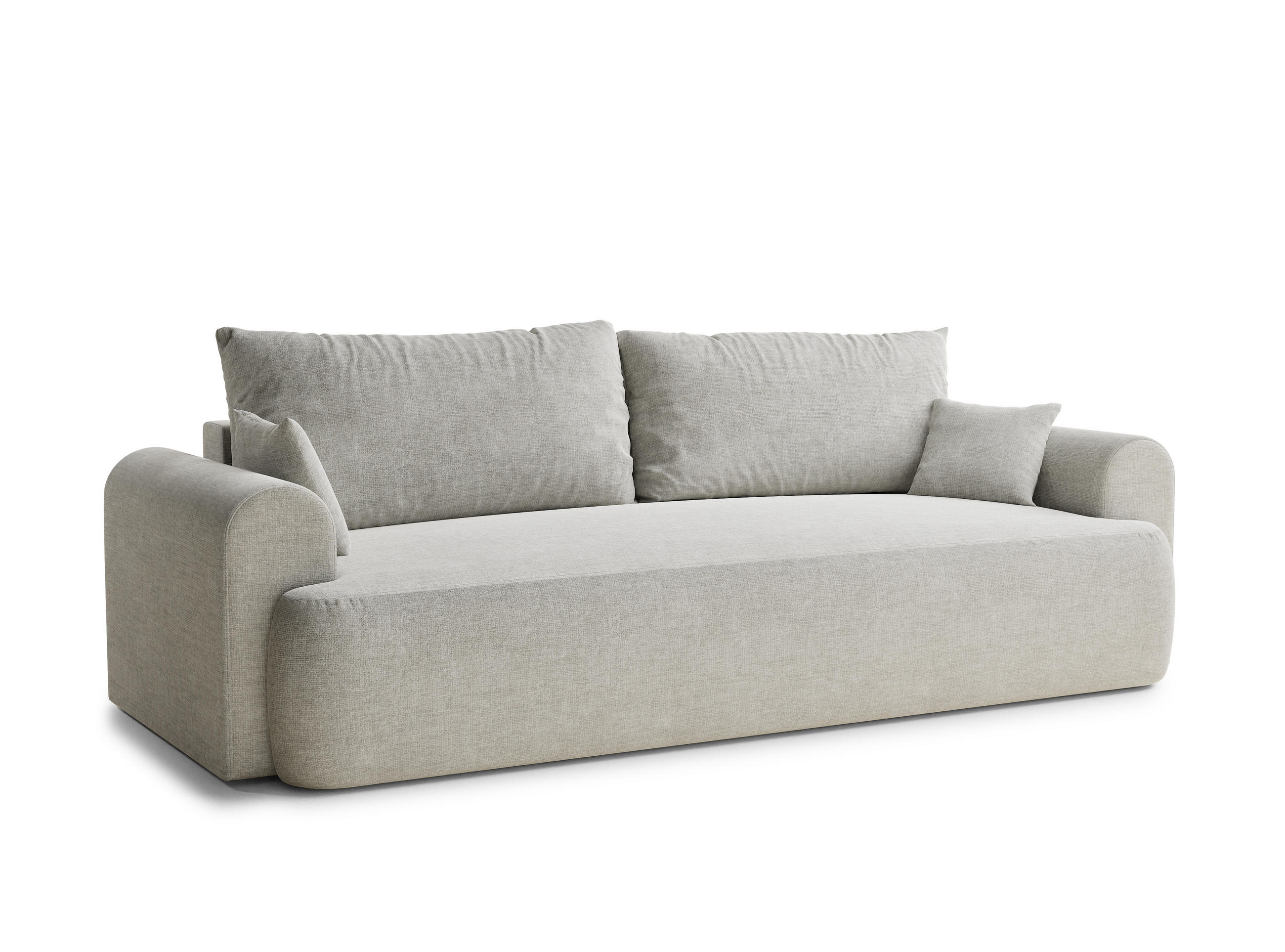 SOFA MIT SCHLAFFUNKTION Toluca Grau Chenille-Stoff - Schwarz/Grau, Holz/Holzwerkstoff (247/69/104cm) - Maison de Reve