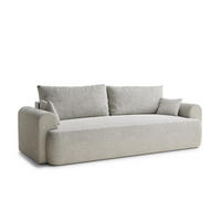 SOFA MIT SCHLAFFUNKTION Toluca Grau Chenille-Stoff - Schwarz/Grau, Holz/Holzwerkstoff (247/69/104cm) - Maison de Reve