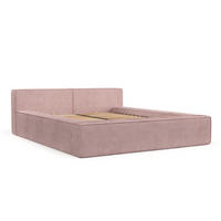 POLSTERBETT Casto mit Stauraum 200/200 cm Hellrosa im Poso Stoff - Hellrosa/Schwarz, Holz/Holzwerkstoff (200/200cm) - AltaBeds