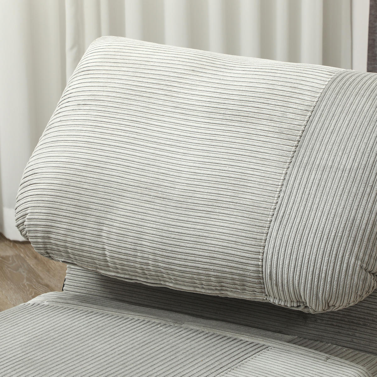 2-IN-1 Schlafsofa Schlafsessel Klappmatratze Gästebett Klappbett Grau - Naturfarben/Grau, Holz/Textil (89/83/82cm) - HOMCOM