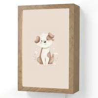 NÁSTĚNNÁ LAMPA Pes - skvrnitý - hnědý 20x30 cm - béžová, kompozitní dřevo (20/30/8cm) - OnlyWow
