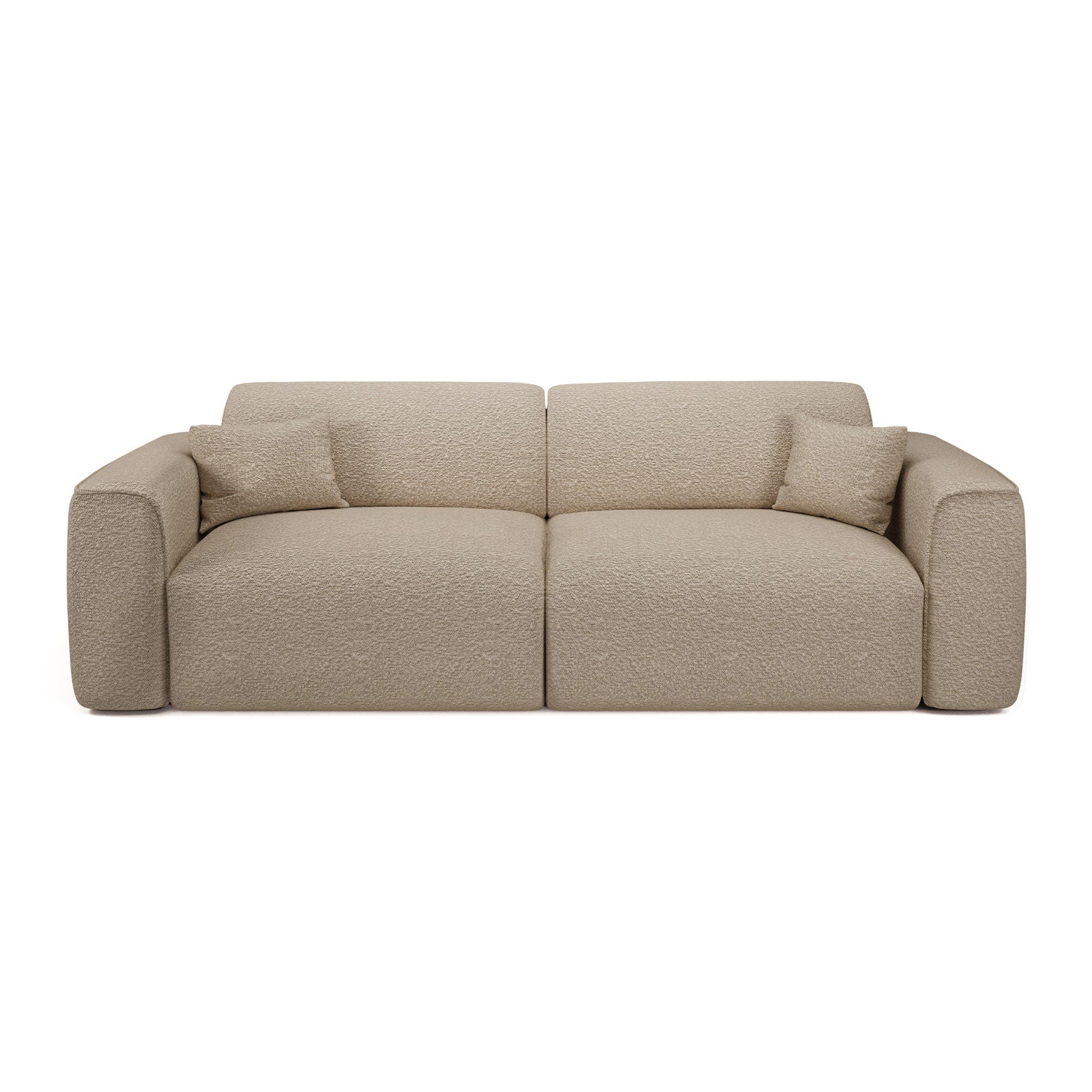 SCHLAFSOFA GERADE Bouclé-Stoff Taupe 240cm - Taupe, Textil (240/73/97cm) - Sia Home