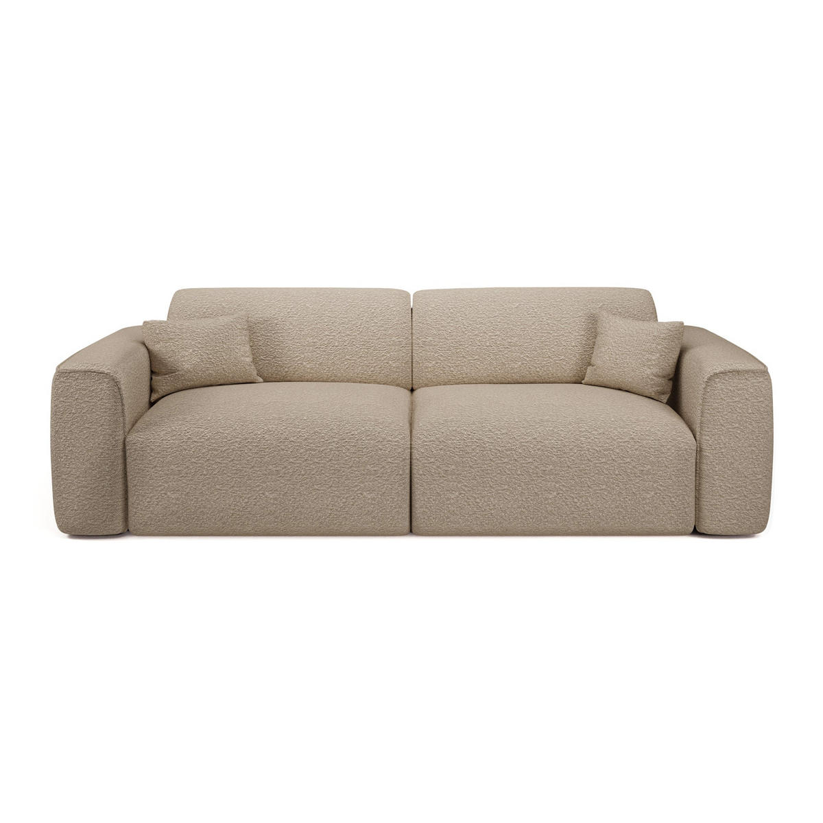 SCHLAFSOFA GERADE Bouclé-Stoff Taupe 240cm - Taupe, Textil (240/73/97cm) - Sia Home