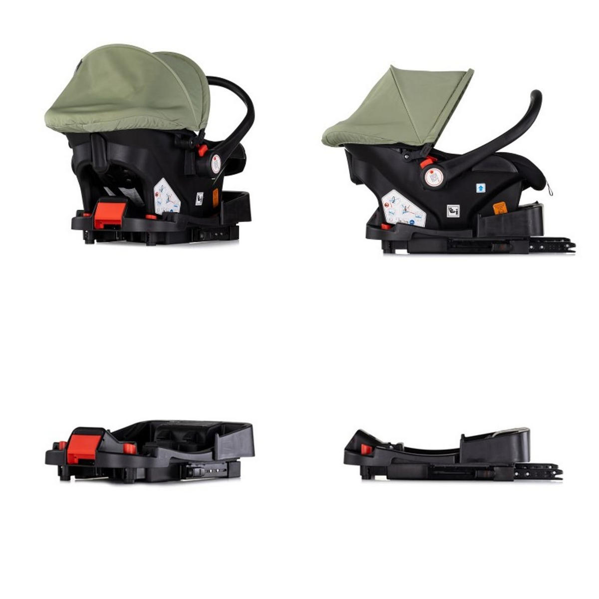BABYSCHALE SET Vista grün Station Vista i-Size (40-87cm) verstellbar - Grün, Kunststoff (43/56/60cm) - Chipolino