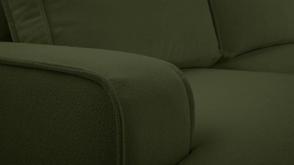 ECKSOFA L Form Ablia Dunkelgrün 267/168/87 cm mit Schlaffunktion L - Schwarz/Grün, Kunststoff/Textil (168/267cm) - AX Living