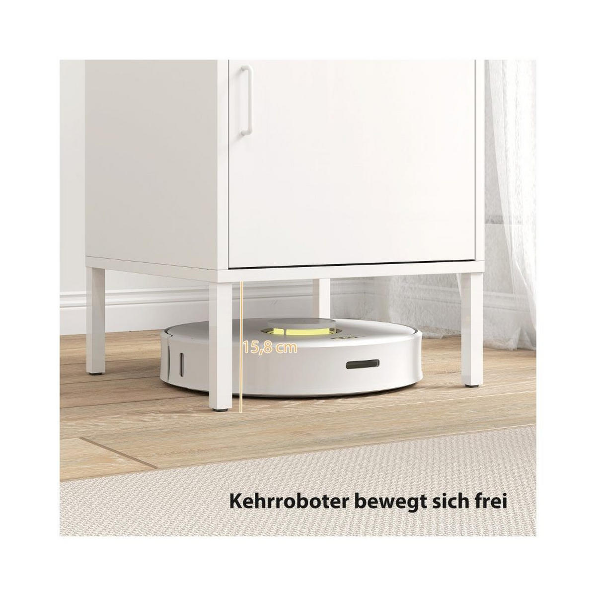 NACHTISCH STAHL WEISS, VERSTELLBARES REGAL, MULTIROOM - Weiß, Holzwerkstoff (40/56/40cm)