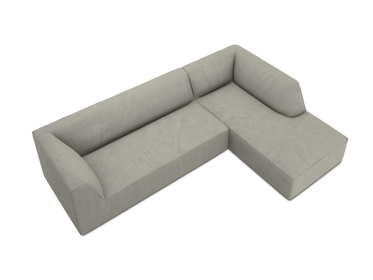 ECKSOFA rechts Ruby aus Cord hellgrau 4 Sitzplätze - Hellgrau, Textil (180/273cm) - Micadoni