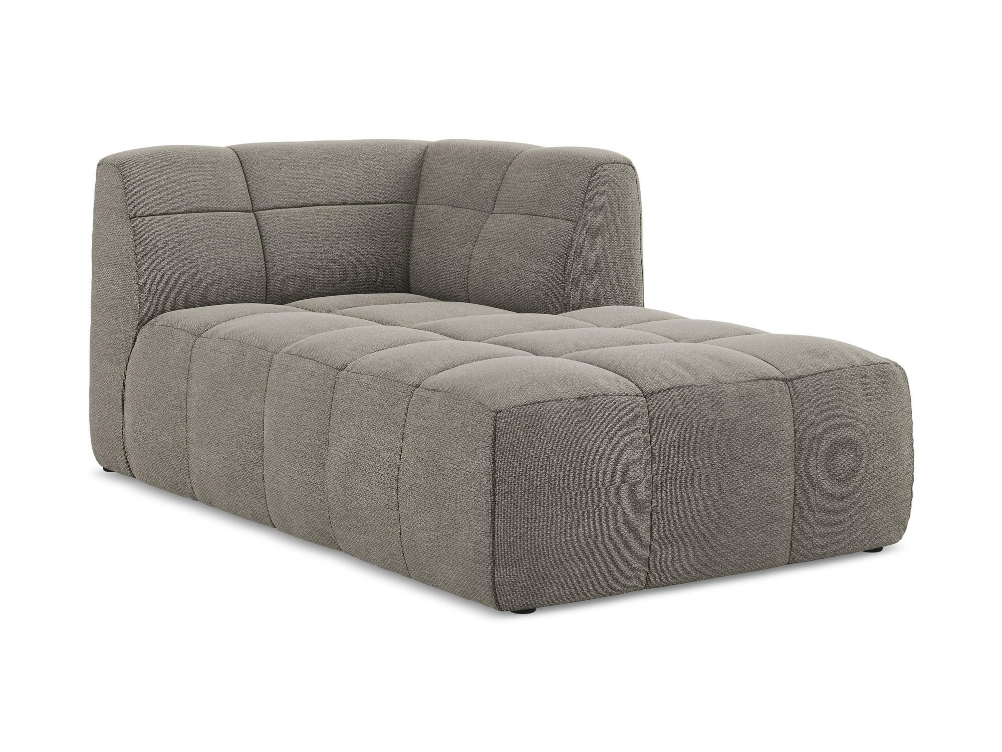 SOFAELEMENT Rechts Bouclé Stoff Grau - Schwarz/Grau, Holzwerkstoff/Kunststoff (101/77/175cm) - Makamii