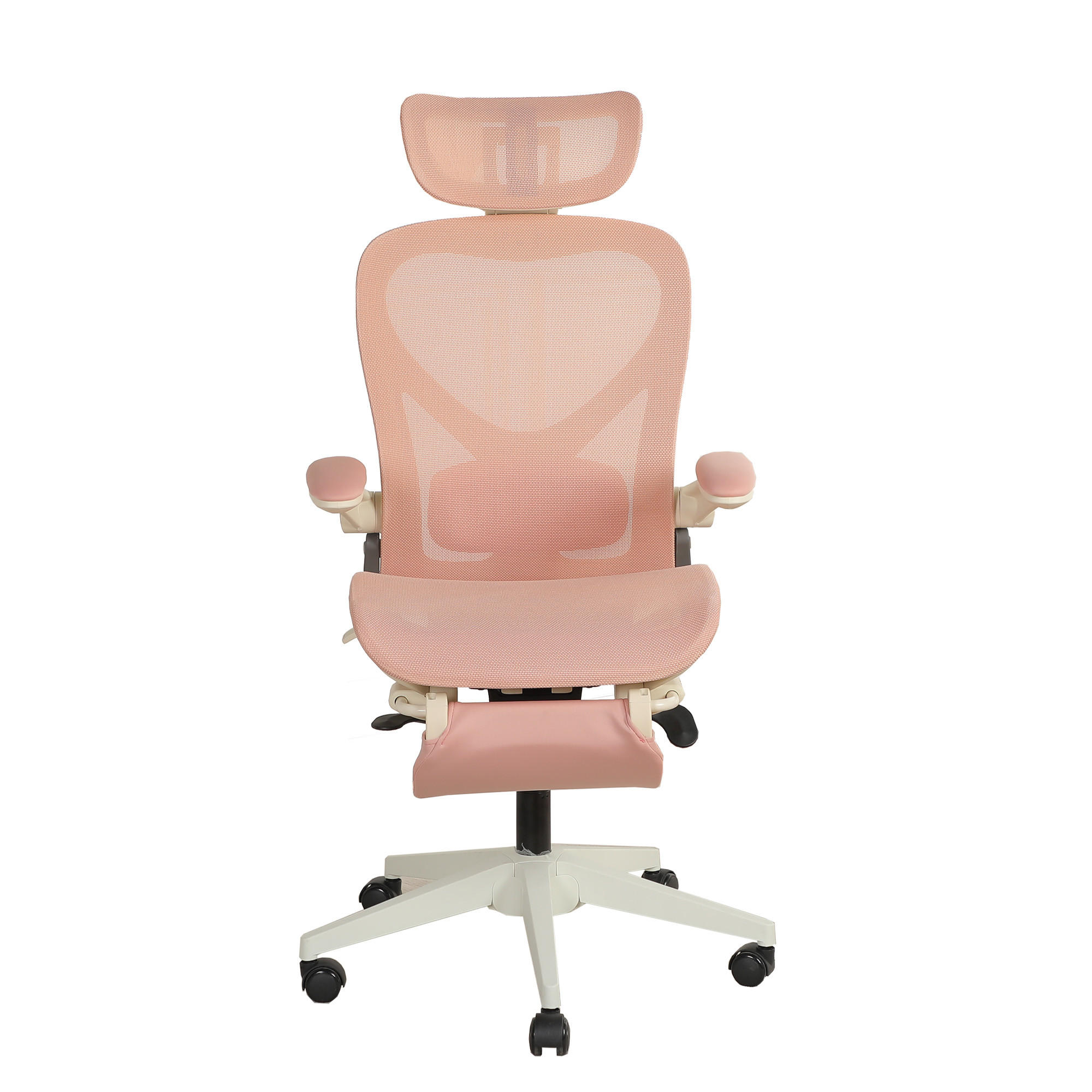 DREHSTUHL DE-40937 mit klappbarer Rückenlehne und 3D-Kopfstütze Rosa - Pink, Metall (62/129/48.5cm) - ComfortXL
